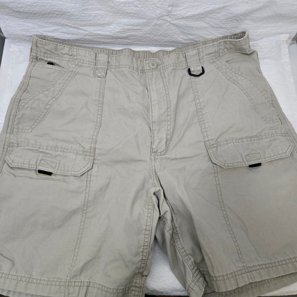 Northwest Territory Mens Khaki Cargo Shorts Size 38 Cotton Canvas NW941FR Tan